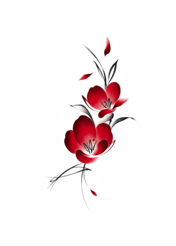 The fierce Red temporary tattoo