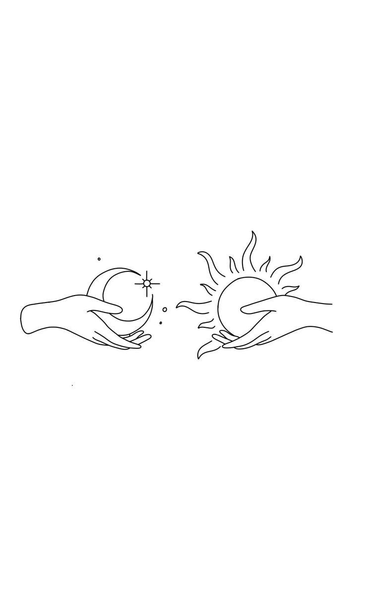 The "in-hand sun-moon" matching tattoo