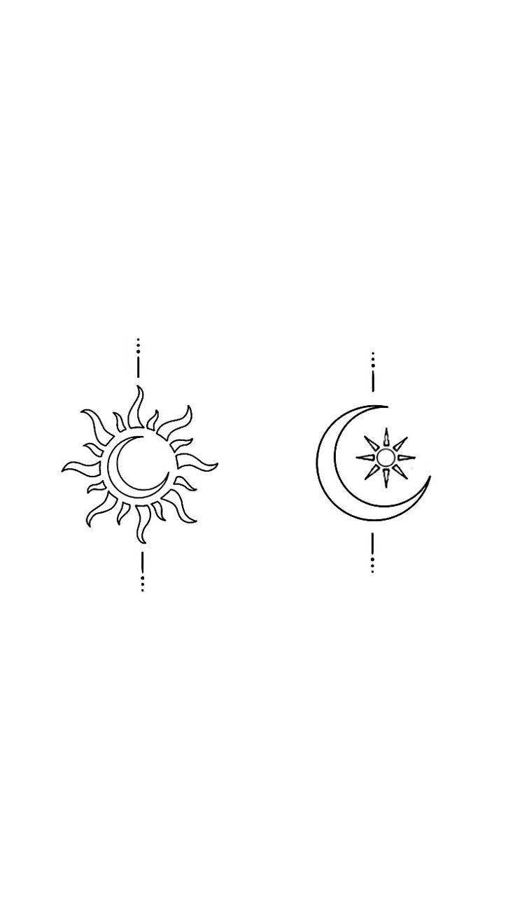 The Sun Moon Matching Temporary tattoos