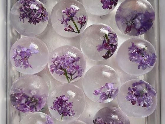 Edible Flowers infused ice cubes