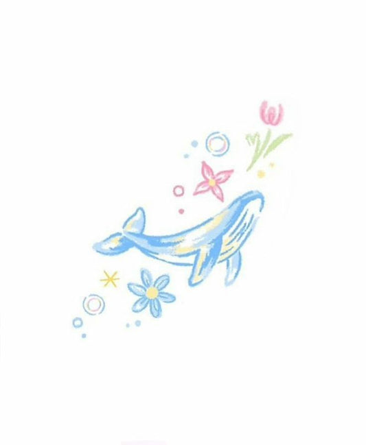 Whale Bloom Temporary tattoo