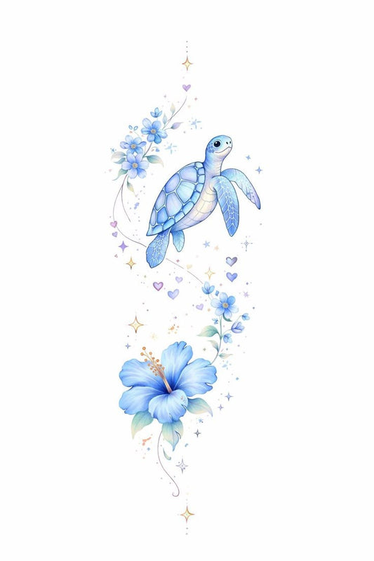 Tortoise Bloom Temporary tattoo
