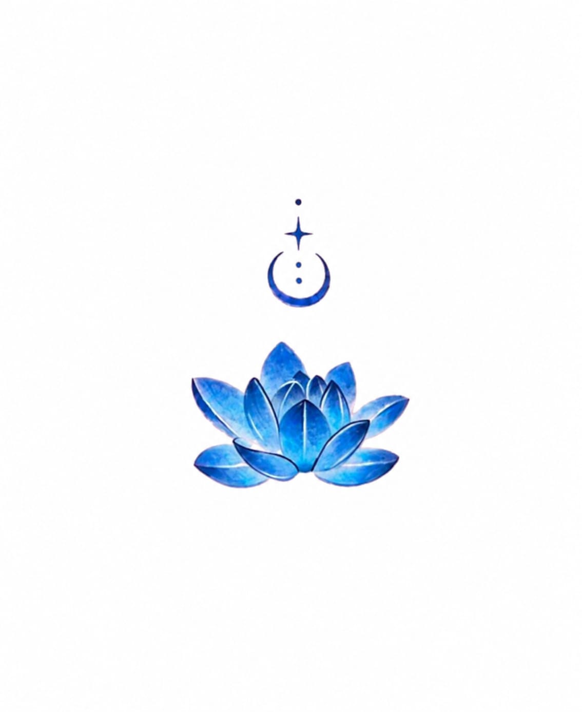 The Electric Blue Lotus Temporary tattoo
