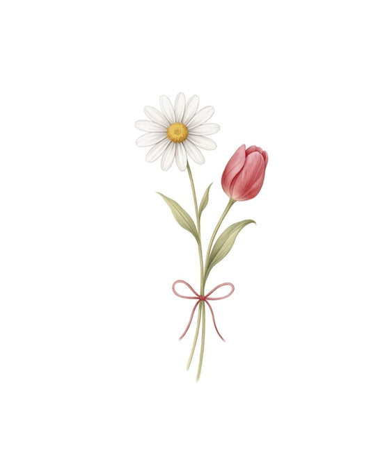 Rose with Daisy Temporary tattoo