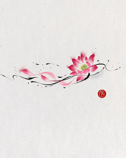 The Lotus Comet temporary tattoo