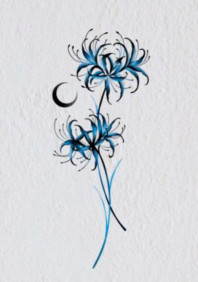 The duo Blue moon temporary tattoo