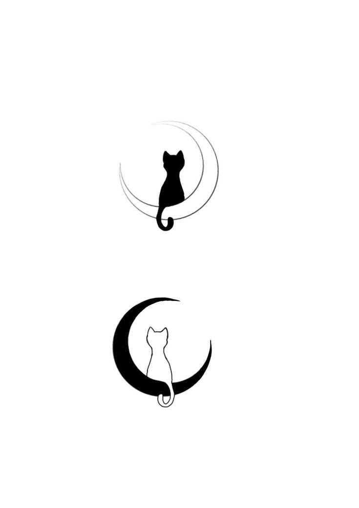 The Cat Moon Duo temporary tattoo