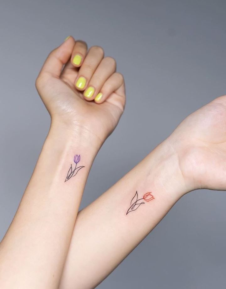 The duo tulip temporary tattoo
