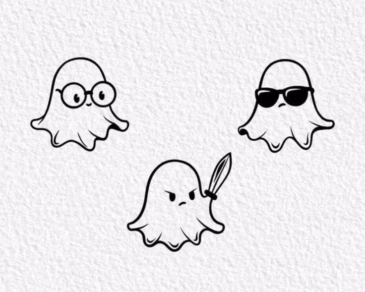 The trio ghost temporary tattoo