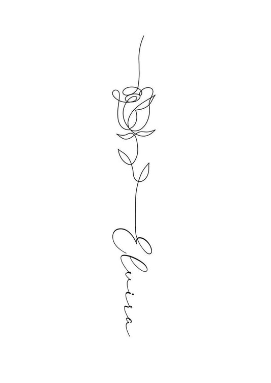 The Rose Name temporary tattoo
