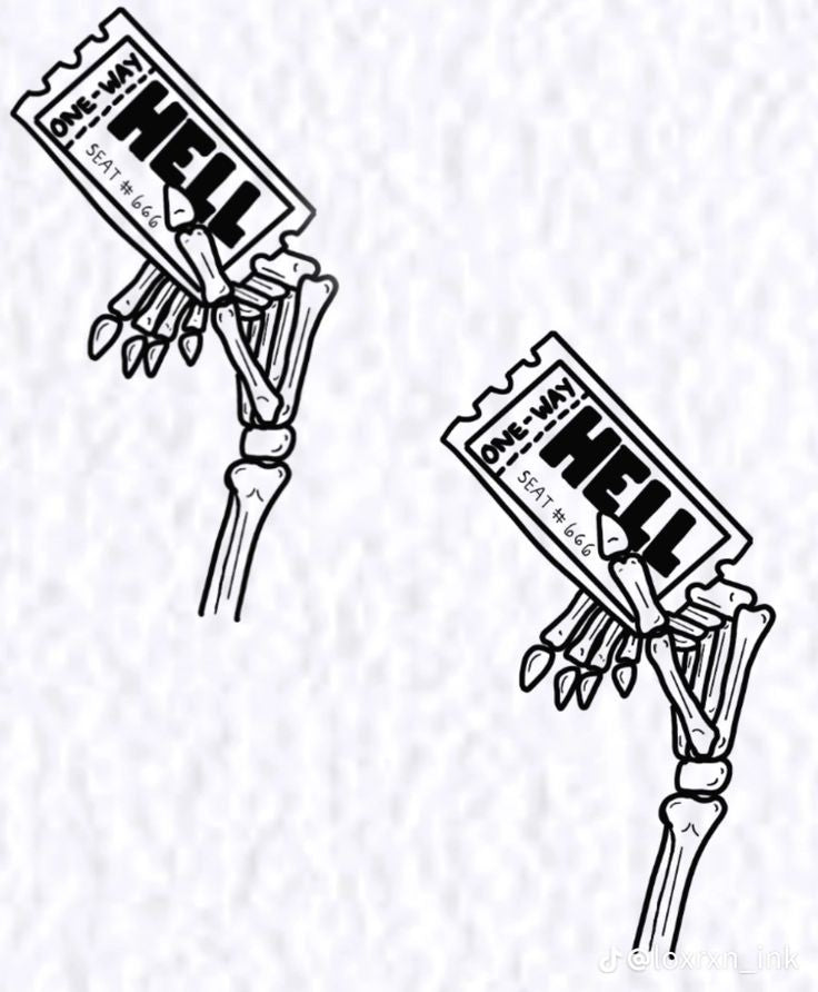 The " Hell ticket " Bestie Matching tattoo