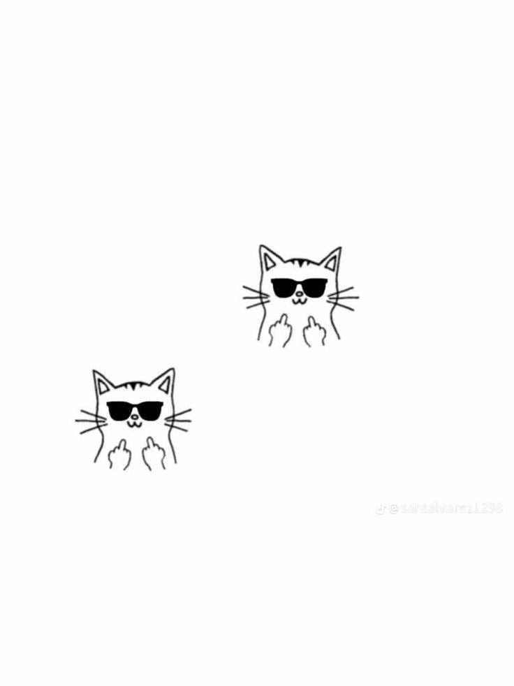 The "Fuck off" Cat duo Matching tattoos