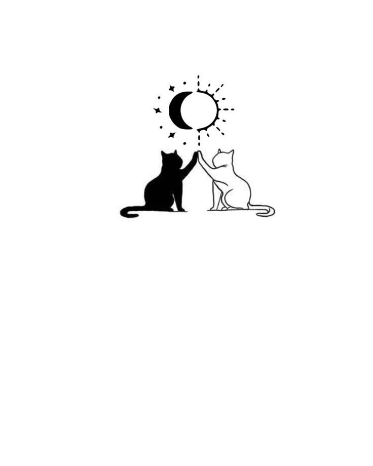 The "cat" duo Matching temporary tattoo