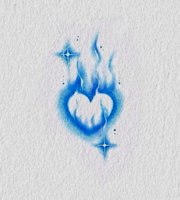 The burning heart temporary tattoo