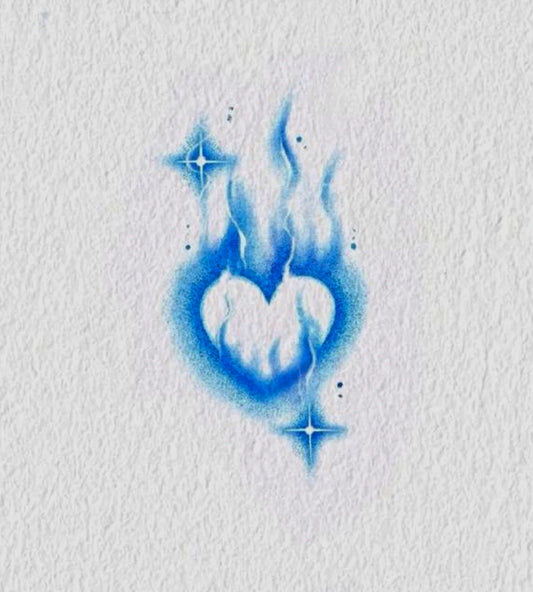 The burning heart temporary tattoo