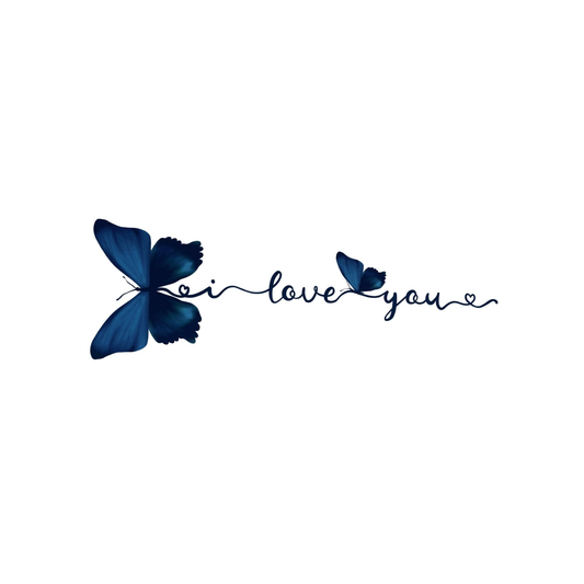 Love you butterfly temporary tattoo